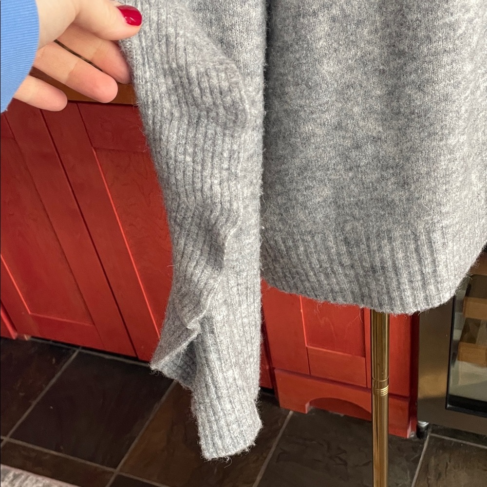 Phillip Lim 3.1 Cozy Light Gray Turtleneck Ruffle Sweater Large - Picture 9 of 13